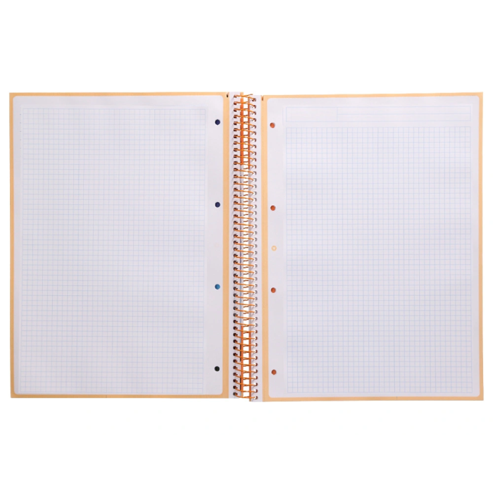 Antartik Cuaderno Espiral A4 Micro Peach Tapa Forrada 80 Hojas 90 gr Cuadro 5mm 1 Banda 4 Taladros 3