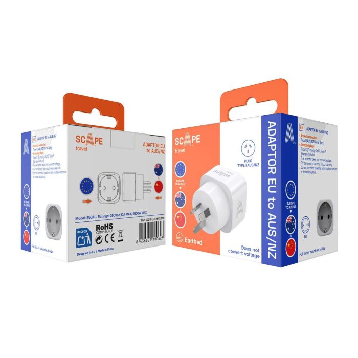 Scape Travel Enchufe Schuko a Australia/China 2