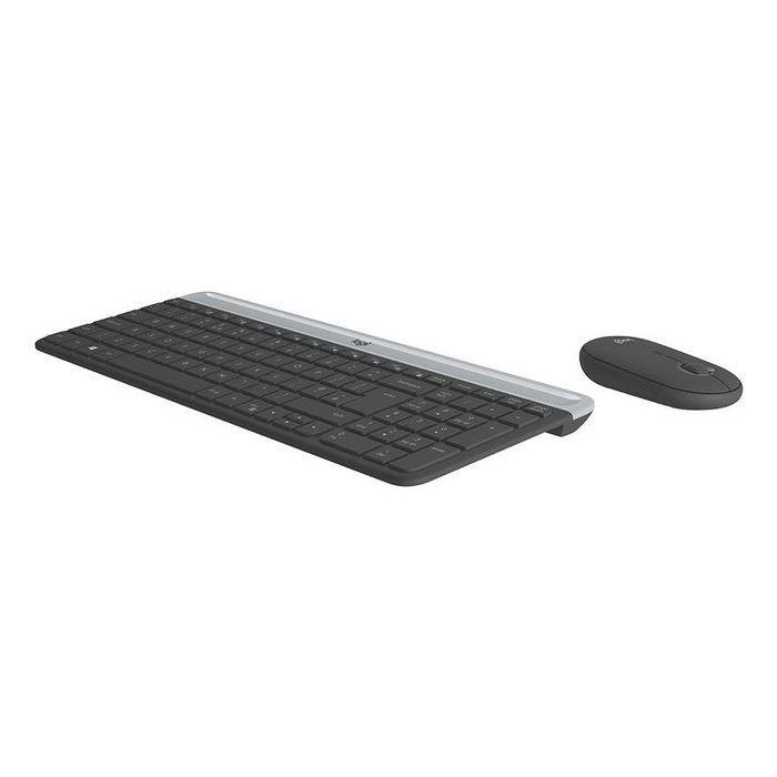 Logitech MK470 Combo Teclado y Ratón Inalámbrico Ultra-Fino Silencioso Teclas Perfil Bajo Ratón 90% Reducción Ruido Batería Larga 1