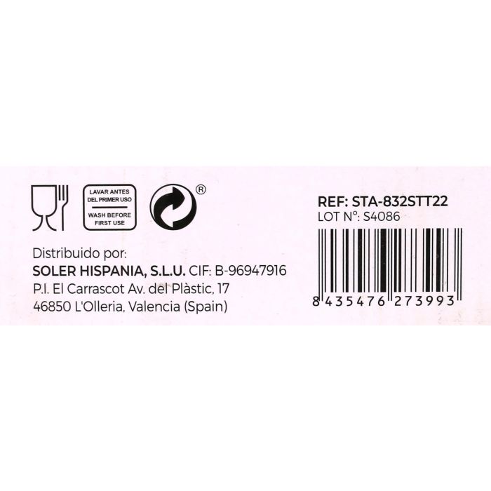 Santa Clara Copa de Champagne Sonella Transparente, 150 cc. Medidas: 5,5 cm de diámetro x 18,5 cm de alto. Peso: 324 g. (36 Unidades) 7