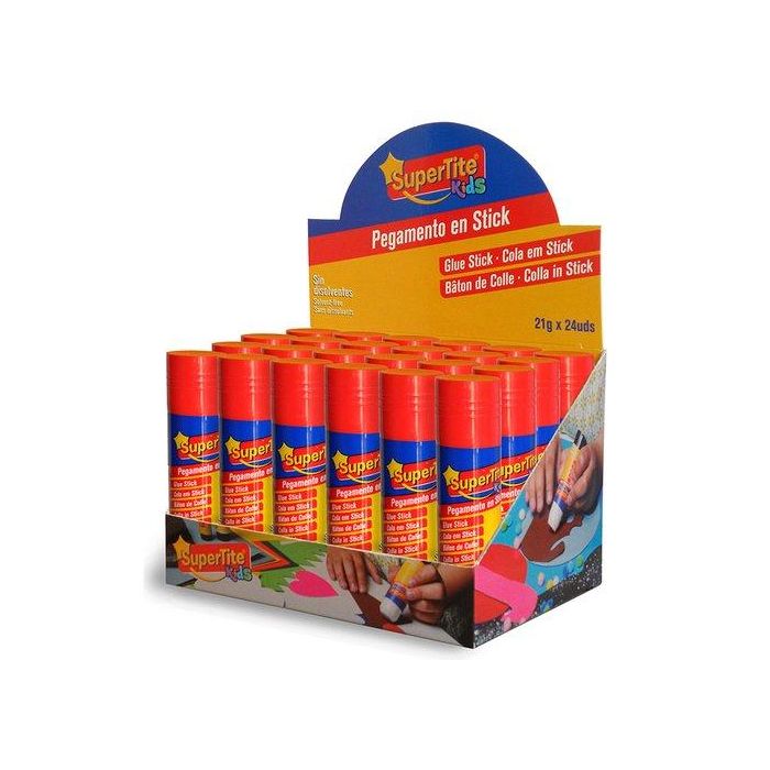 Barra De Pegamento Supertite 21G Expositor De 24