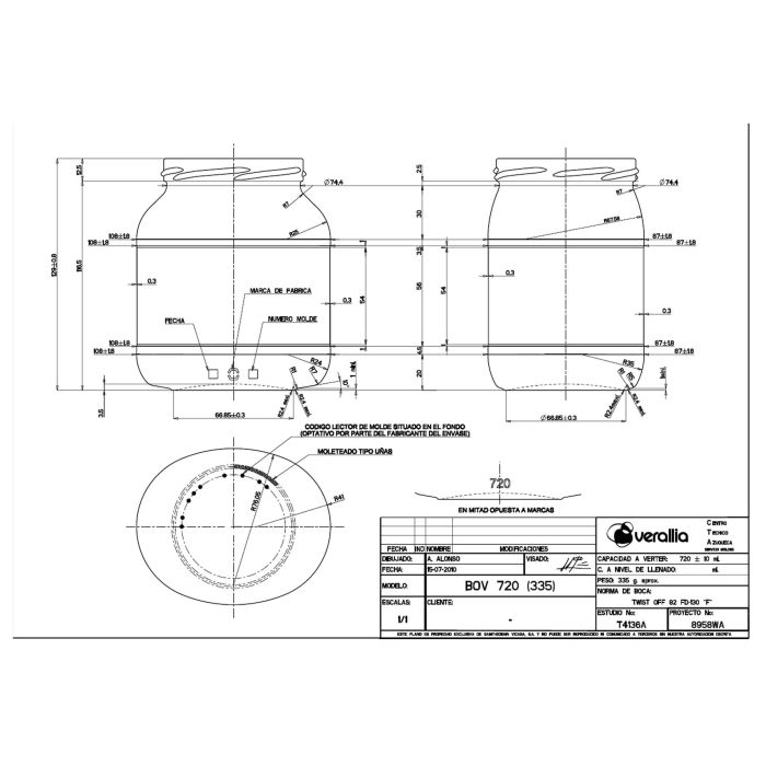 Mediterraneo Bote de Vidrio 720 cc con Tapa Bov 720 - 10.8x8.7x13 cm (8 Unidades) 1 Mediterraneo Bote de Vidrio 720 cc con Tapa Bov 720 - 10.8x8.7x13 cm (8 Unidades) 1