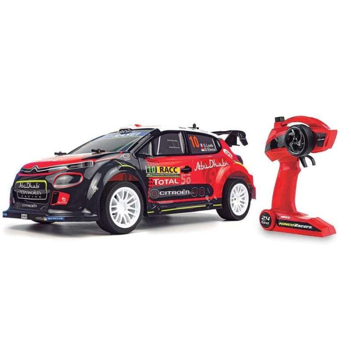 Coche radio control citroën c3 wrc 1:10, emisora 2,4ghz con bateria y cargador usb 42x13x20 cm 10