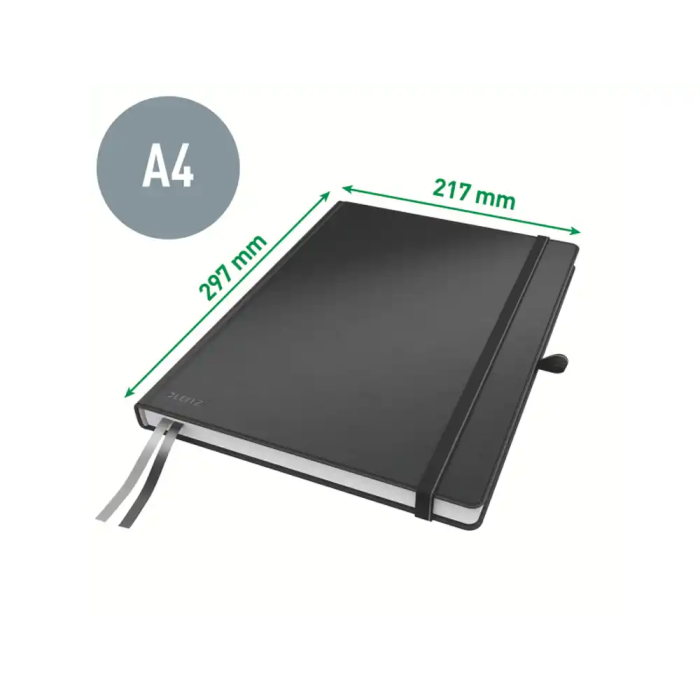 Leitz Cuaderno Complete Tapa Dura DIN A4, 80 Hojas Rayado Horizontal, Color Negro 4