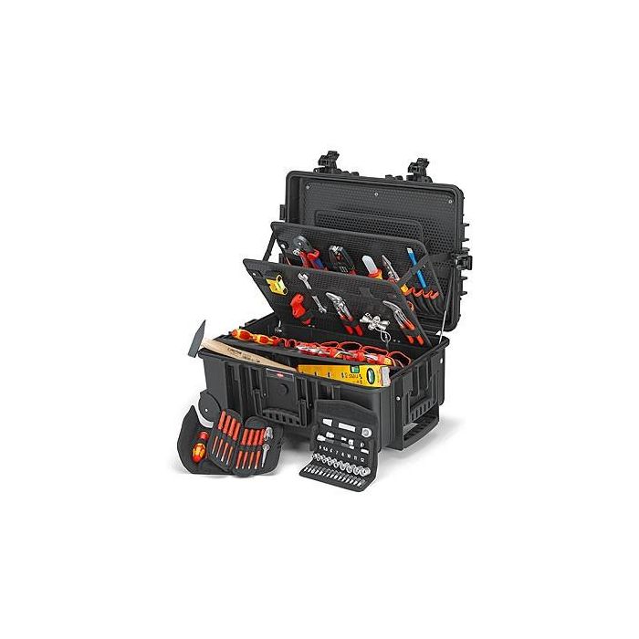 Knipex Robust45 Move Elektro - Maleta herramientas, Polipropileno (PP) resistente a polvo, golpes y agua, Negro
