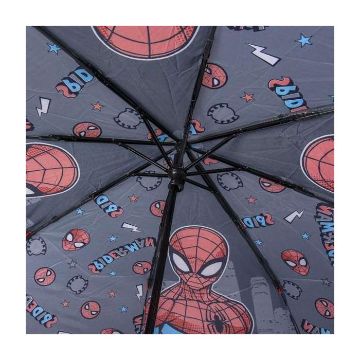 Cerdá Spiderman Paraguas Manual Plegable Escolar 50 cm para Niños y Niñas de 2 a 8 años. 100% Poliéster Resistente 4