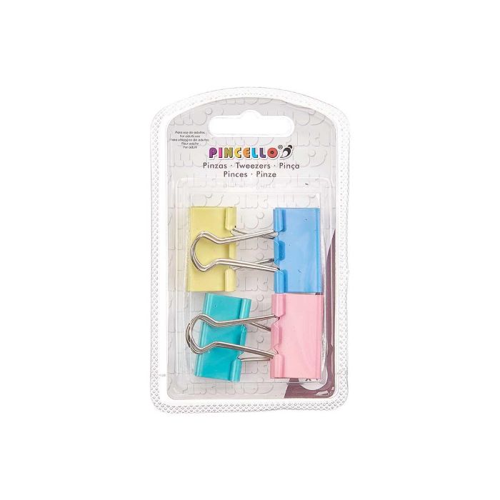 Set 4 Pinzas Clip Color Pastel Grd Pincello 7X12CM (24 Unidades) 2 Set 4 Pinzas Clip Color Pastel Grd Pincello 7X12CM (24 Unidades) 2