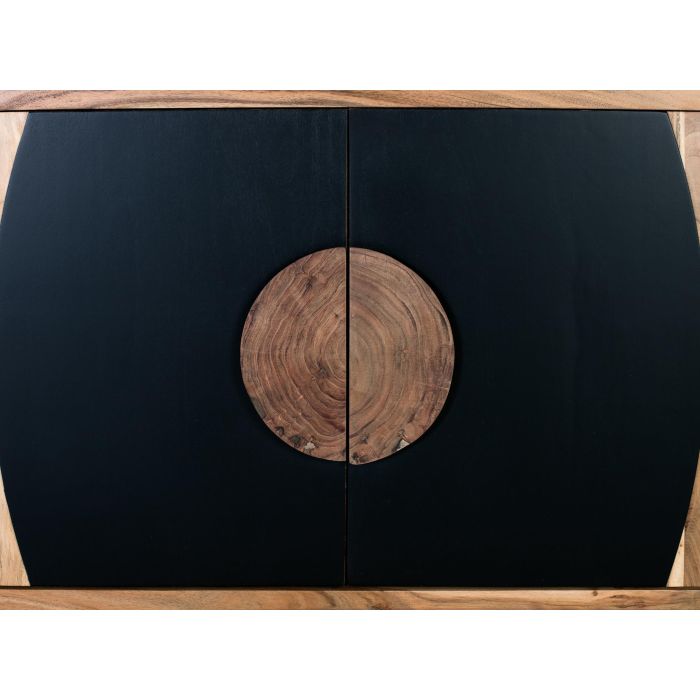 Giner y Colomer Aparador de Madera de Acacia con 2 Puertas Natural y Negro 4 Giner y Colomer Aparador de Madera de Acacia con 2 Puertas Natural y Negro 4