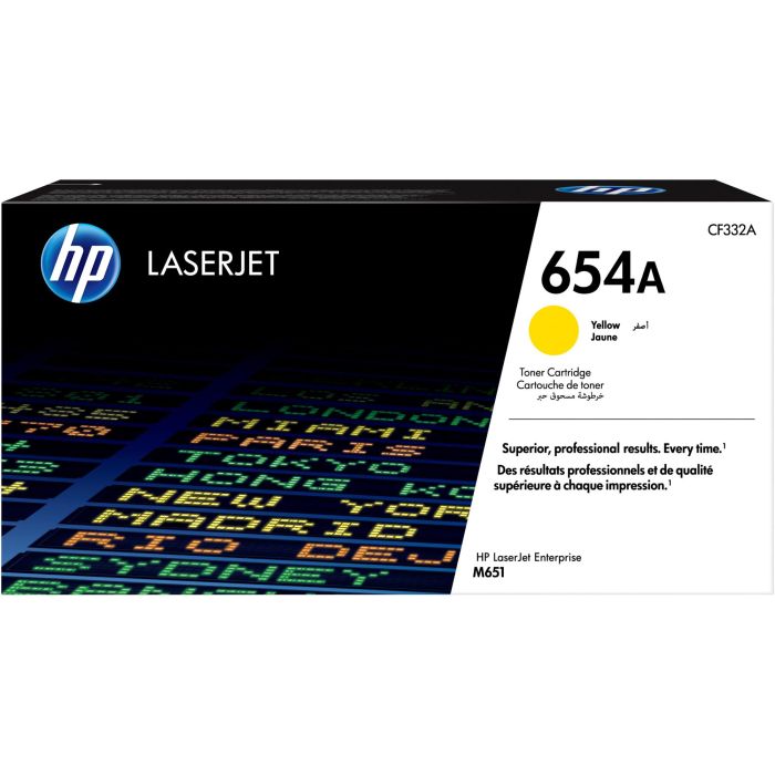 HP Toner Cartucho Original LaserJet 654A Amarillo CF332A Estándar 15.000 Páginas 1 Unidad