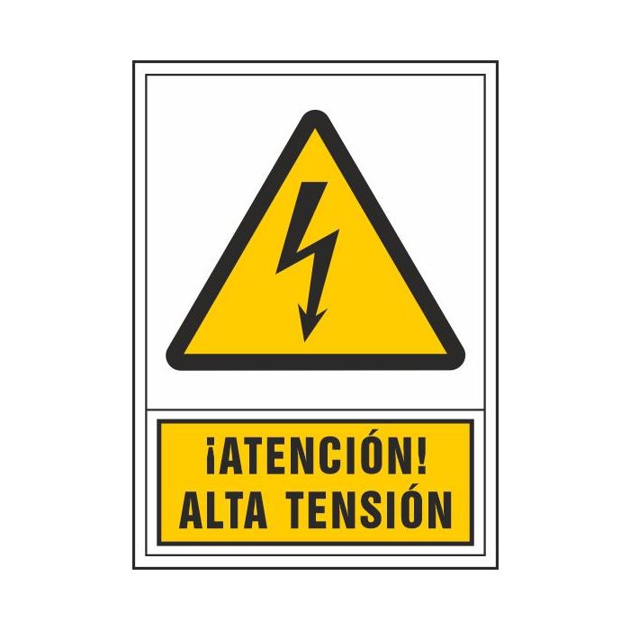 Pictograma Syssa Señal De Advertencia Atencion! Alta Tension En Pvc 245x345 mm