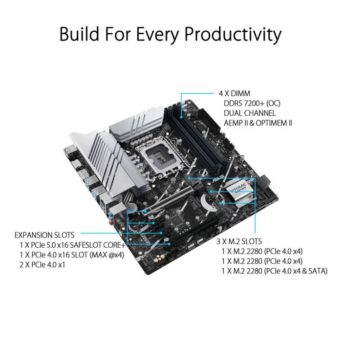 Asus PRIME Z790M-PLUS ASU4711387025741 Placa base Intel Z790 LGA 1700 micro ATX 41 Asus PRIME Z790M-PLUS ASU4711387025741 Placa base Intel Z790 LGA 1700 micro ATX 41