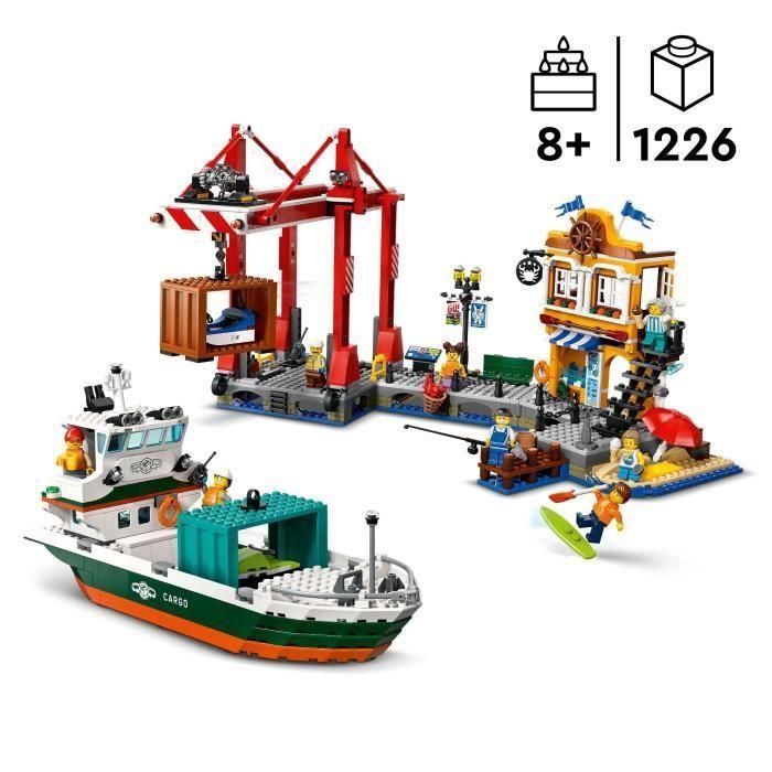 LEGO City 60422 El Puerto y el Barco Mercante, juguete de construcción para mayores de 8 años 1 LEGO City 60422 El Puerto y el Barco Mercante, juguete de construcción para mayores de 8 años 1