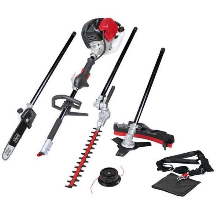 Scheppach Desbrozadora de Gasolina 52CC 4 en 1 (Desbrozadora, Podadora, Cortasetos, Bordeadora)