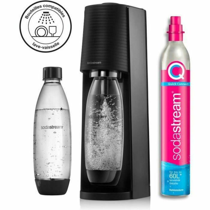 SODASTREAM TERRANLV - TERRA Black Machine Pack 2 botellas LV + 1 cilindro de intercambio CQC 4