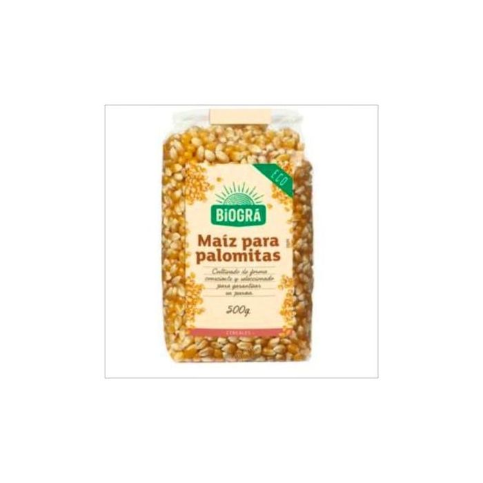 BIOGRA Maíz para Palomitas, granos, 500g, Bio, Elevada Vitamina E, Vegano, Sin Lactosa