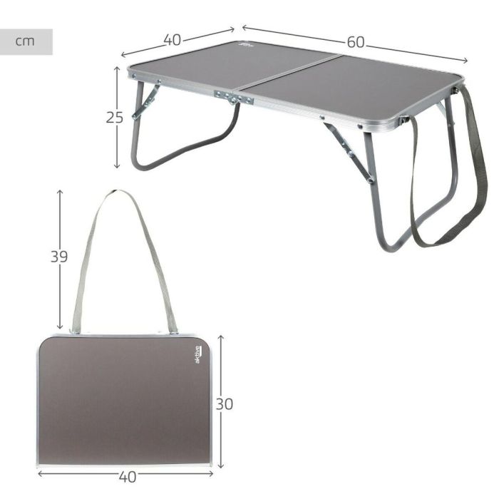 Mesa Plegable Aktive Camping Antracita 60 x 25 x 40 cm (4 Unidades) 3