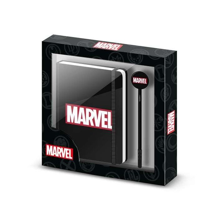 Karactermania Diario con Cadena + Bolígrafo Fashion Marvel Comics Negro PU Papel 23.2 x 22.4 x 2.2 cm 0 Karactermania Diario con Cadena + Bolígrafo Fashion Marvel Comics Negro PU Papel 23.2 x 22.4 x 2.2 cm 0