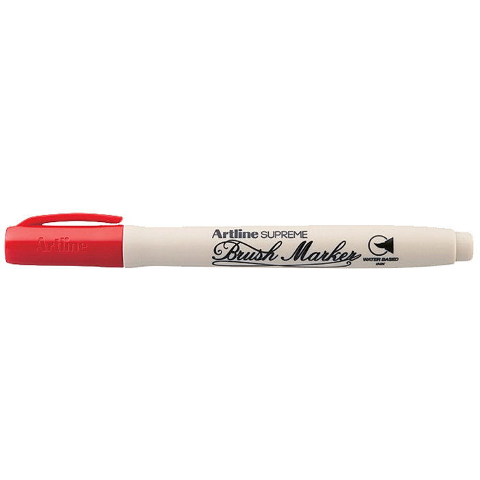 Artline Rotulador Supreme Brush Punta Pincel Trazo Variable Base Agua Rojo 1