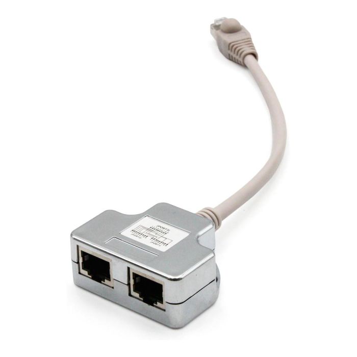Digitus CAT 5e Adaptador de Cable de Parche Blindado, 2x RJ45 Hembra a 1x RJ45 Macho, 0.19 m