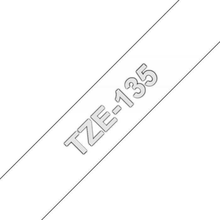 Brother 12mm White on Clear Laminated Tape - 8m Brother 12mm White on Clear Laminated Tape - 8m