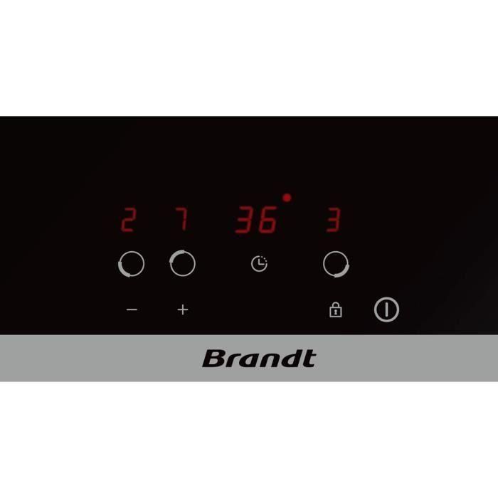BRANDT BPV6320 - Placa vitrocerámica-3 zonas-5300W-L60cm-Revestimiento de vidrio-Negro 1 BRANDT BPV6320 - Placa vitrocerámica-3 zonas-5300W-L60cm-Revestimiento de vidrio-Negro 1