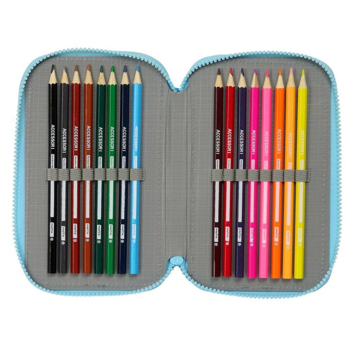 Safta Plumier Escolar Triple Bluey, Estuche Pedagógico con 36 Piezas y 2 Compartimentos con Cremallera 195x125x55 mm 4