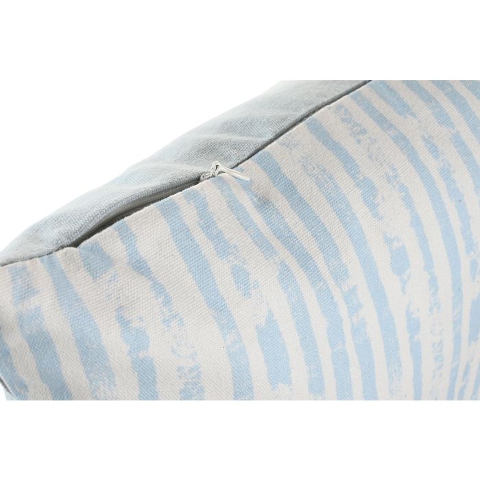 DKD Home Decor Cojin Mediterraneo Blanco Azul Rayas Polyester 45 x 45 x 15 cm 3