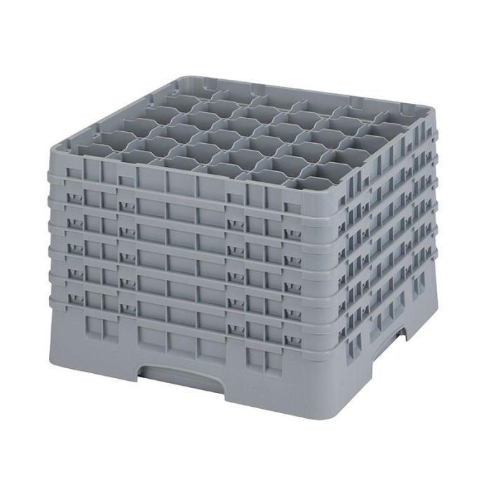 CAMBRO - 36S1214-151 - Cesta de lavado 36 comp. 6 alturas - 7,2 cm Ø máx. - alt. máx. 32,3 cm - 50 x 50 x 34,9 cm - Gris claro