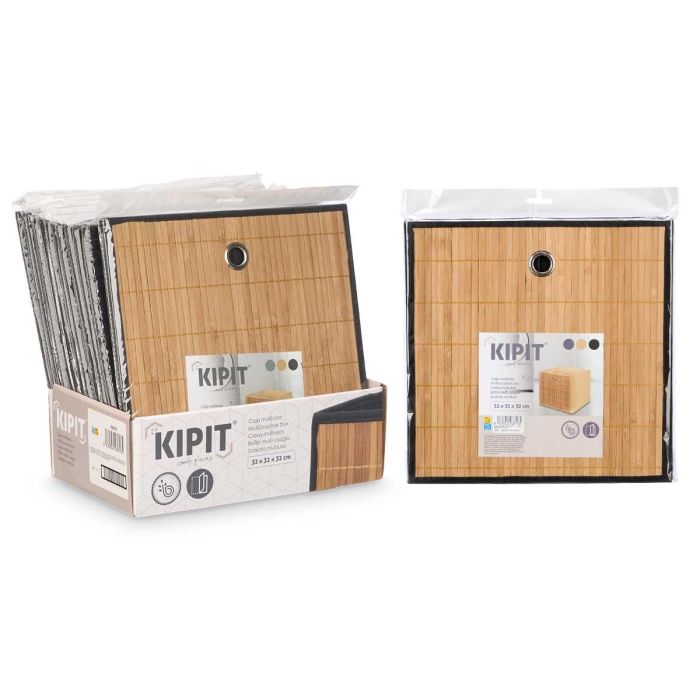 Caja Organizadora Plegable de Bambú Negra Kipit 32x33x2 cm (24 Unidades) 2 Caja Organizadora Plegable de Bambú Negra Kipit 32x33x2 cm (24 Unidades) 2