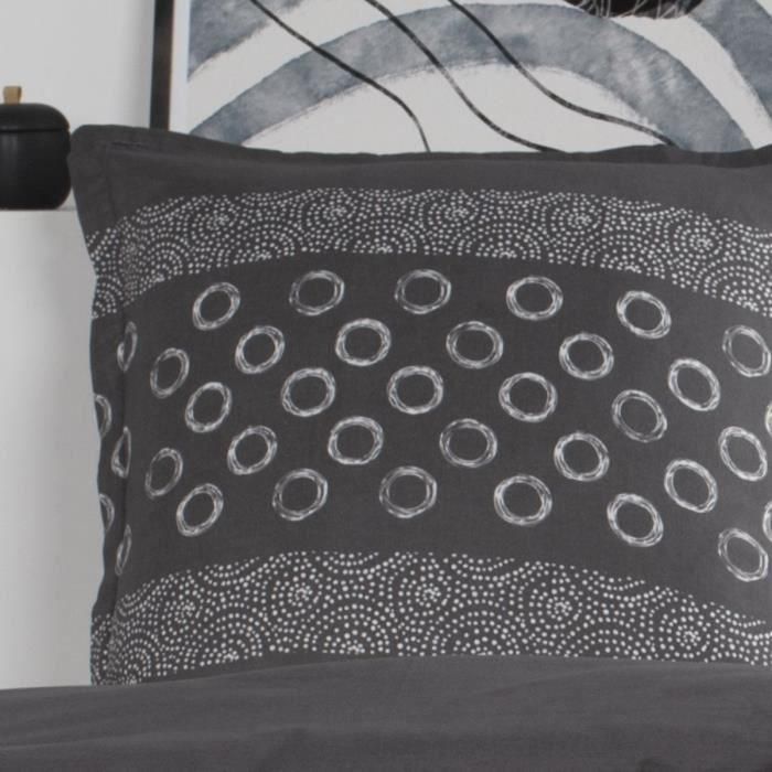 Today Juego de Cama 1 Persona 100% Algodón 57 Hilos - 140x200 cm Funda Nórdica + Almohada - Gael Grey Print 1