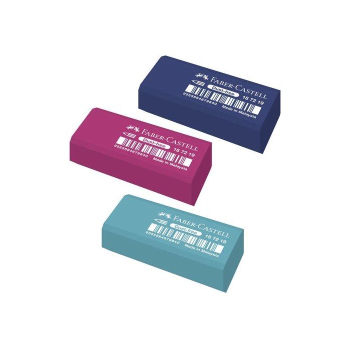 Goma De Borrar Faber-Castell Dust-Free Caja De 30 Surtidas (3 Colores Pastel)
