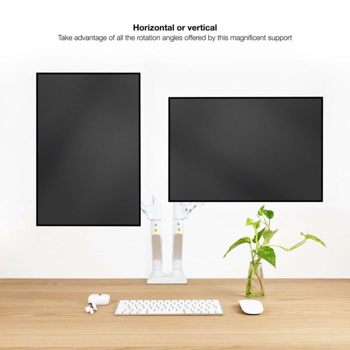 TooQ DB1434TNR-W Soporte de Escritorio para Monitor 13"-34" (2 pantallas) Pinza/Atornillado 10kg Blanco 1