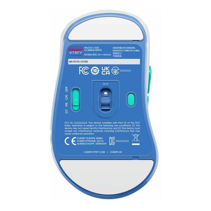 Cherry M64 Wireless Ratón Inalámbrico Blanco 26000 DPI Color Azul Turquesa Cherry M64 Wireless Ratón Inalámbrico Blanco 26000 DPI Color Azul Turquesa