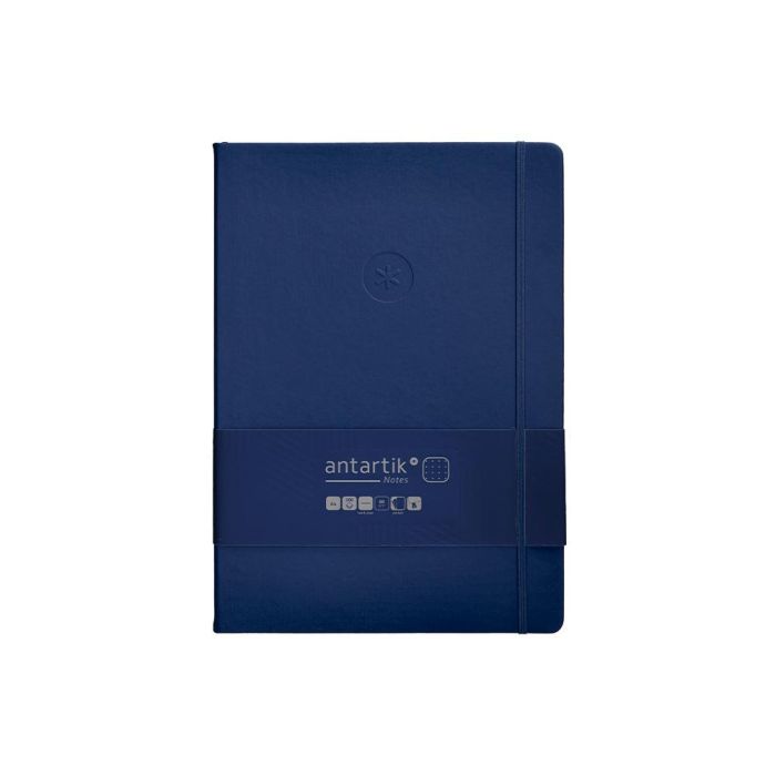 Cuaderno Con Gomilla Antartik Notes Tapa Dura A4 Hojas Puntos Azul Marino 100 Hojas 80 gr Fsc 1