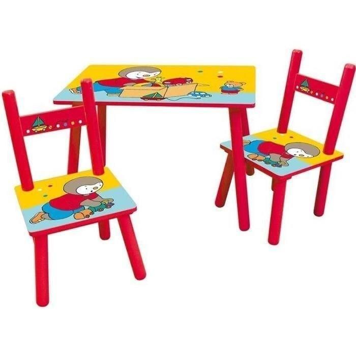 T'CHOUPI Mesa rectangular 41,5x61x42 cm + 2 sillas 49,5x31x31,5cm T'CHOUPI Mesa rectangular 41,5x61x42 cm + 2 sillas 49,5x31x31,5cm