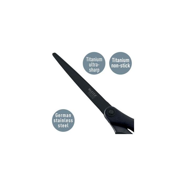 Tijeras Leitz Premium Titanium Antiadherente 180 mm Color Negro 2 unidades 4