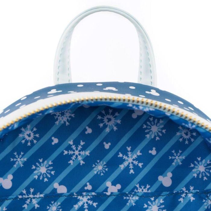Loungefly Mochila Mini Disney Mickey y Minnie Snow Globe con Pompones - Cuero Vegano 3 Loungefly Mochila Mini Disney Mickey y Minnie Snow Globe con Pompones - Cuero Vegano 3