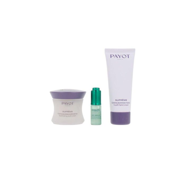 PAYOT SUPRÊME JEUNESSE Set cosmética facial 3 pz: Crema 50ml + Crema manos 15ml + Sérum 5ml Tratamiento global anti-edad