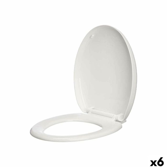 Tapa para Inodoro Berilo B6618A Blanco Polipropileno 37 x 4 x 43 cm (6 Unidades)