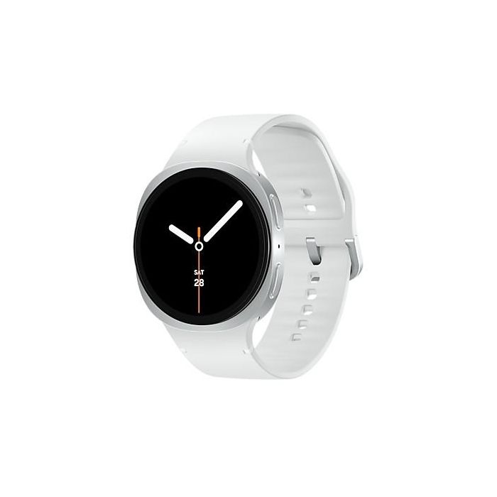 Samsung Galaxy Watch8 44mm Wi-Fi Smartwatch Plata con Correa Blanca, Pantalla AMOLED 1.5", 32GB, GPS