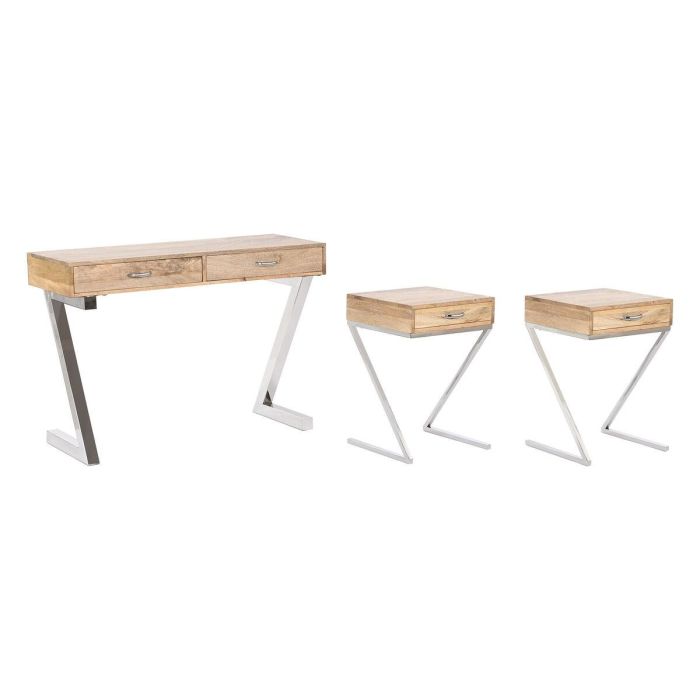 Consola Loft DKD Home Decor Marron Claro Plateado 41.5 x 76 x 110 cm Set de 3 3 Consola Loft DKD Home Decor Marron Claro Plateado 41.5 x 76 x 110 cm Set de 3 3