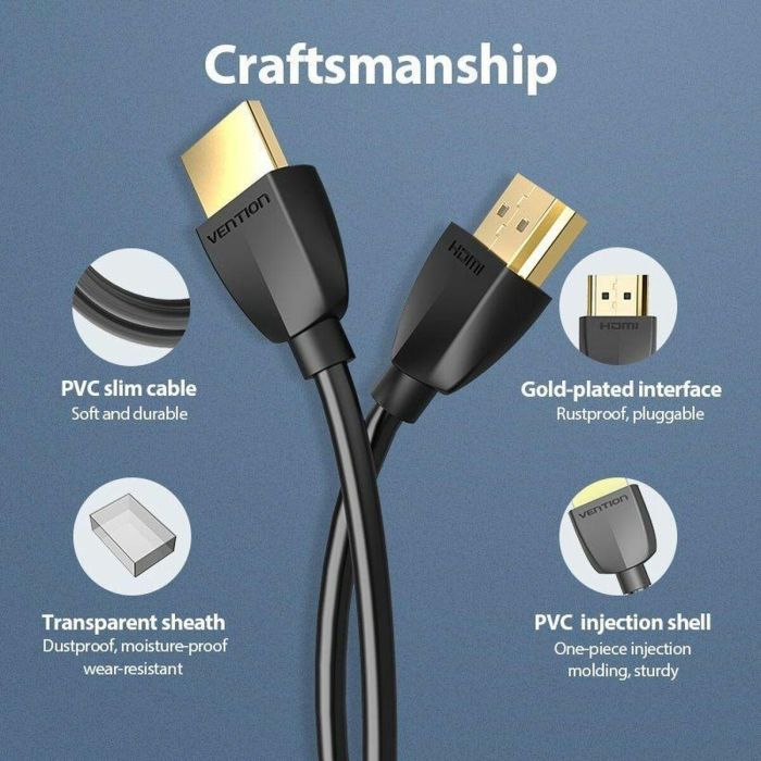 Cable HDMI Vention AAIBI 3 m Negro 2 Cable HDMI Vention AAIBI 3 m Negro 2