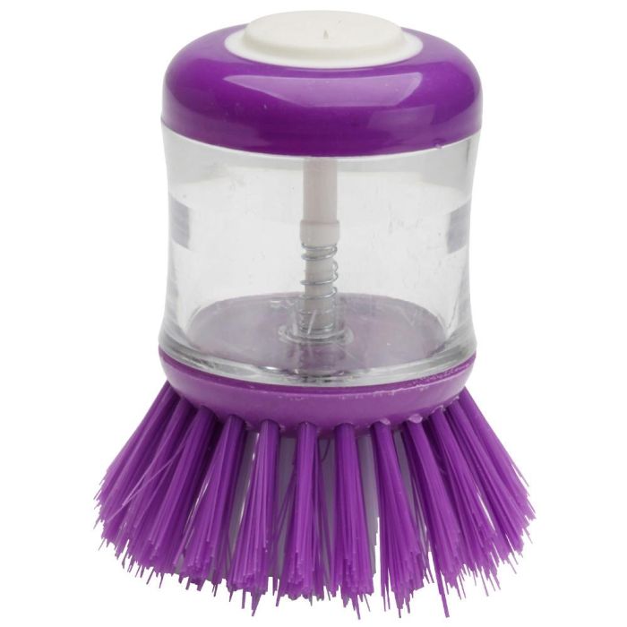 Je cherche une Idee Cepillo Limpia Vajilla con Depósito Rellenable y Botón Dispensador para Cocina 5