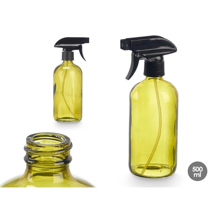 Berilo Pulverizador Redondo de Vidrio y Plástico Verde, Capacidad de 500 ml, Dimensiones 9.5x21.2x7.4 cm (12 Unidades) Berilo Pulverizador Redondo de Vidrio y Plástico Verde, Capacidad de 500 ml, Dimensiones 9.5x21.2x7.4 cm (12 Unidades)