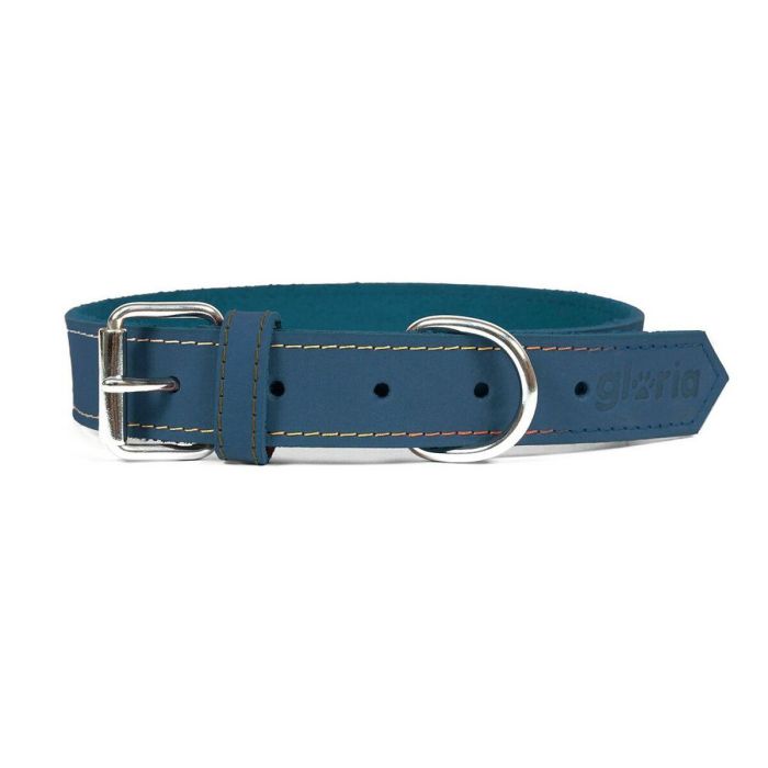 Gloria Collar para Perro Oasis de Piel Nobuck Azul, 40 cm x 15 mm, Doble Capa y Costura Reforzada para Confort y Duración Gloria Collar para Perro Oasis de Piel Nobuck Azul, 40 cm x 15 mm, Doble Capa y Costura Reforzada para Confort y Duración