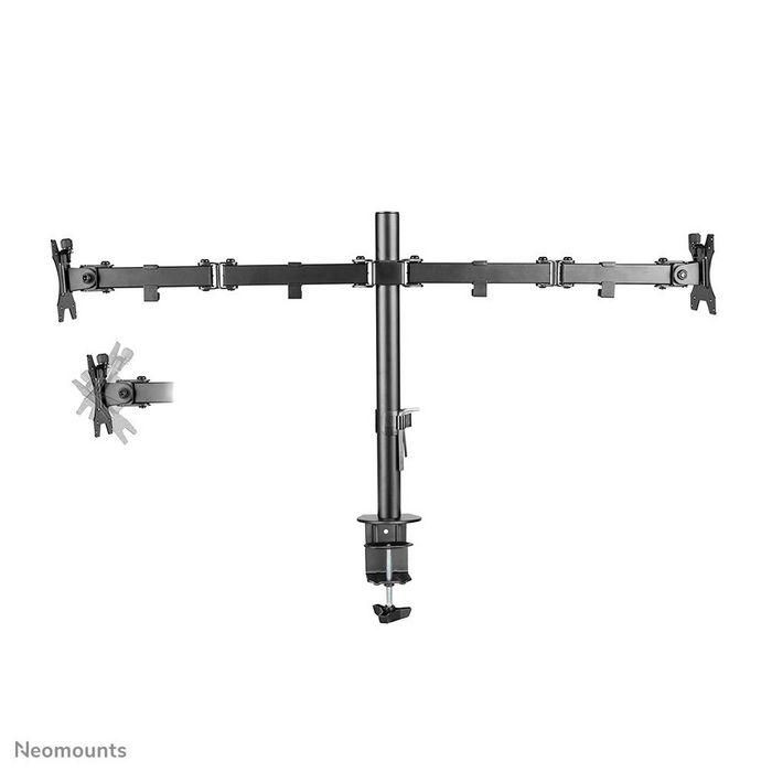 Neomounts Full Motion Dual Desk Mount (Clamp & Grommet) For Two 10-32" Monitor Screens, Height Adjustable - Black 9 Neomounts Full Motion Dual Desk Mount (Clamp & Grommet) For Two 10-32" Monitor Screens, Height Adjustable - Black 9