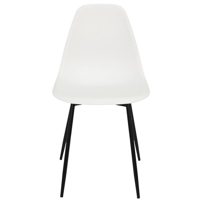 Home Deco Factory Silla Gustav Blanca Estilo Escandinavo Asiento Polipropileno Patas Hierro Negro 3