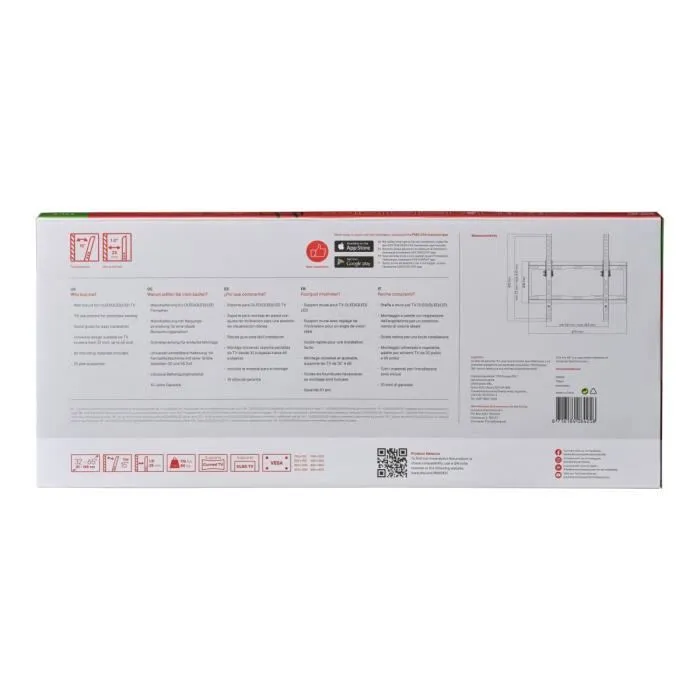 One For All WM2421 Soporte de Pared para TV de 32 a 55 Pulgadas (81 a 140 cm) con Inclinación de 15°, Negro 4