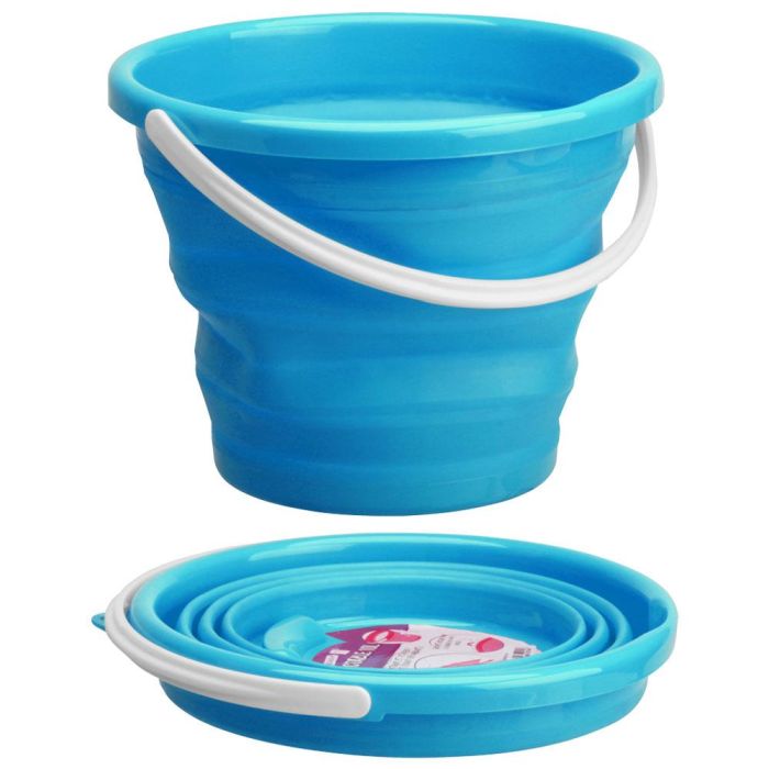 Je cherche une Idee Cubo Plegable 10 L Plástico y Silicona Colores Surtidos Ideal para el Hogar y Exterior 5