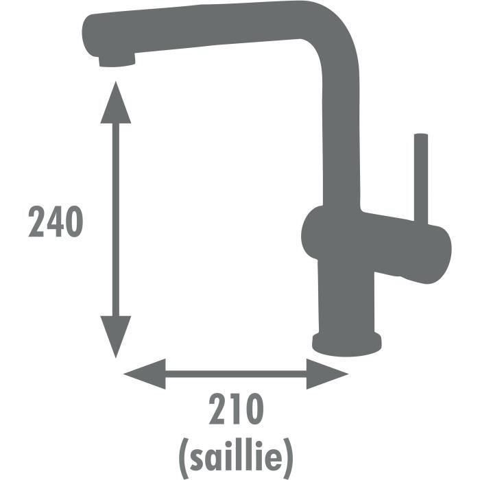 Edouard Rousseau AAAQX11034 Mezclador de fregadero SQUARE con ducha extraíble, negro 4